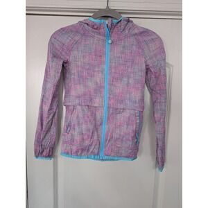 Ivivva Lightweight Zip Up Hoodie Jacket Pink‎ Blue Plaid Size 7